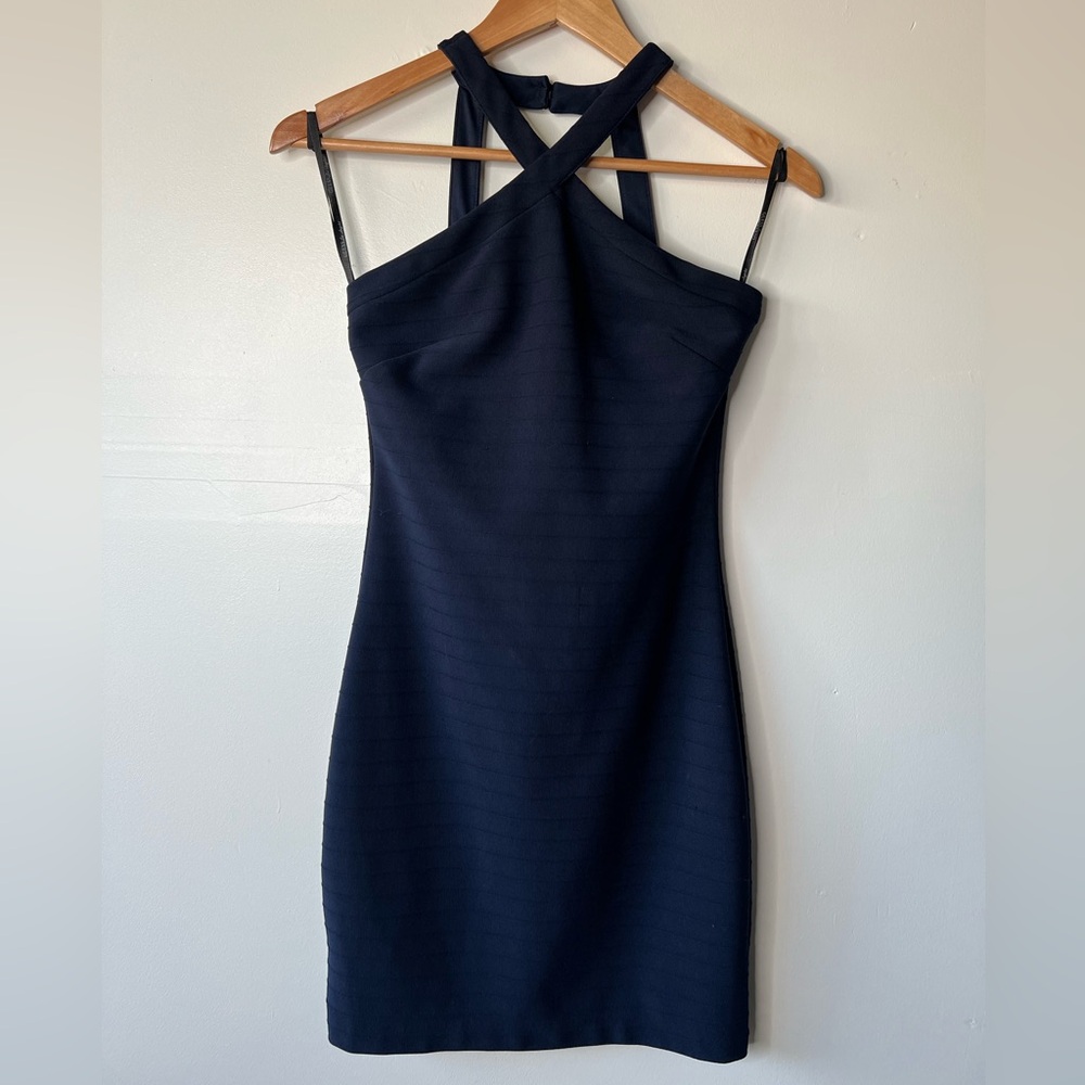 Guess Blue Fitted Halter Dress, 2